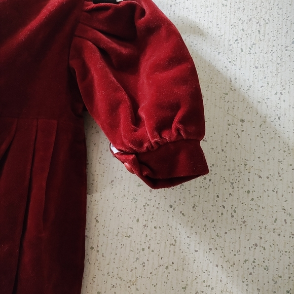 Vtg Baby Graziella Velour Romper 0-2mos Baby First Christmas Red Made In Italy - Picture 8 of 9